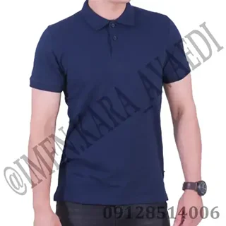 تیشرت یقه دار دکمه ایی رنگ سرمه ایی